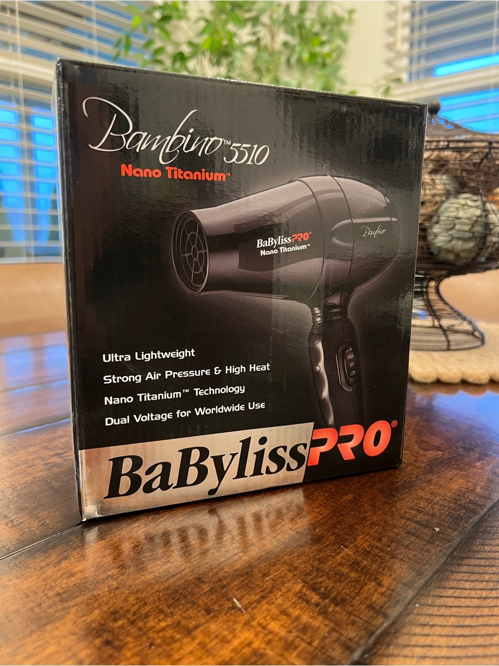 NEW IN BOX BaBylissPRO Bambino 5510 Nano Titanium Hair Dryer in Black